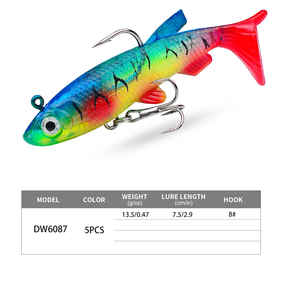 Wobblers Swimbait señuelo silicona lubina 7,5 cm - imagen 2