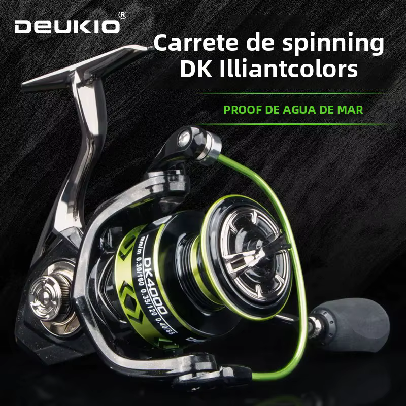 Carrete giratorio DEUKIO 5.2:1 – Arrastre 12 kg, agua salada y dulce - imagen 2