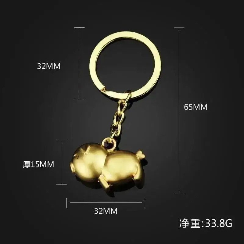 Llavero cerdo del zodiaco chino 2026 dorado – regalo cumpleaños pareja - imagen 5
