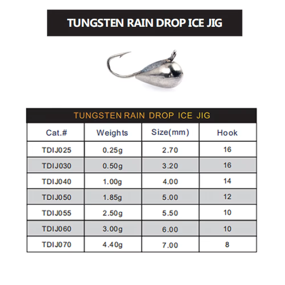 Plantilla hielo tungsteno Hayabusa para perca y Lucio invierno - imagen 3