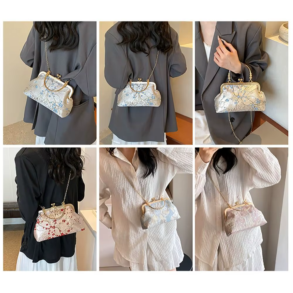Bolso Bandolera de Seda Bordado Estilo Chino Retro para Mujer - imagen 5