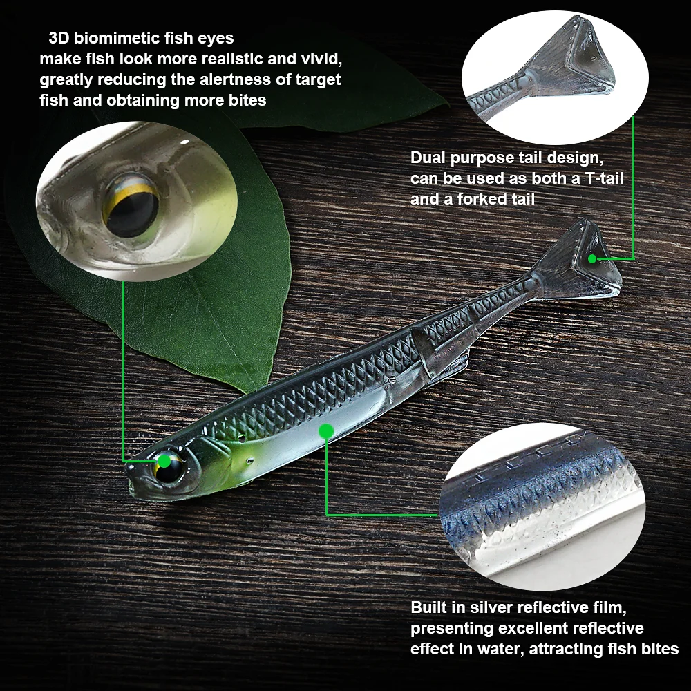 SUNMILE Señuelo Shad 3" Flash PVC para lubina - imagen 2