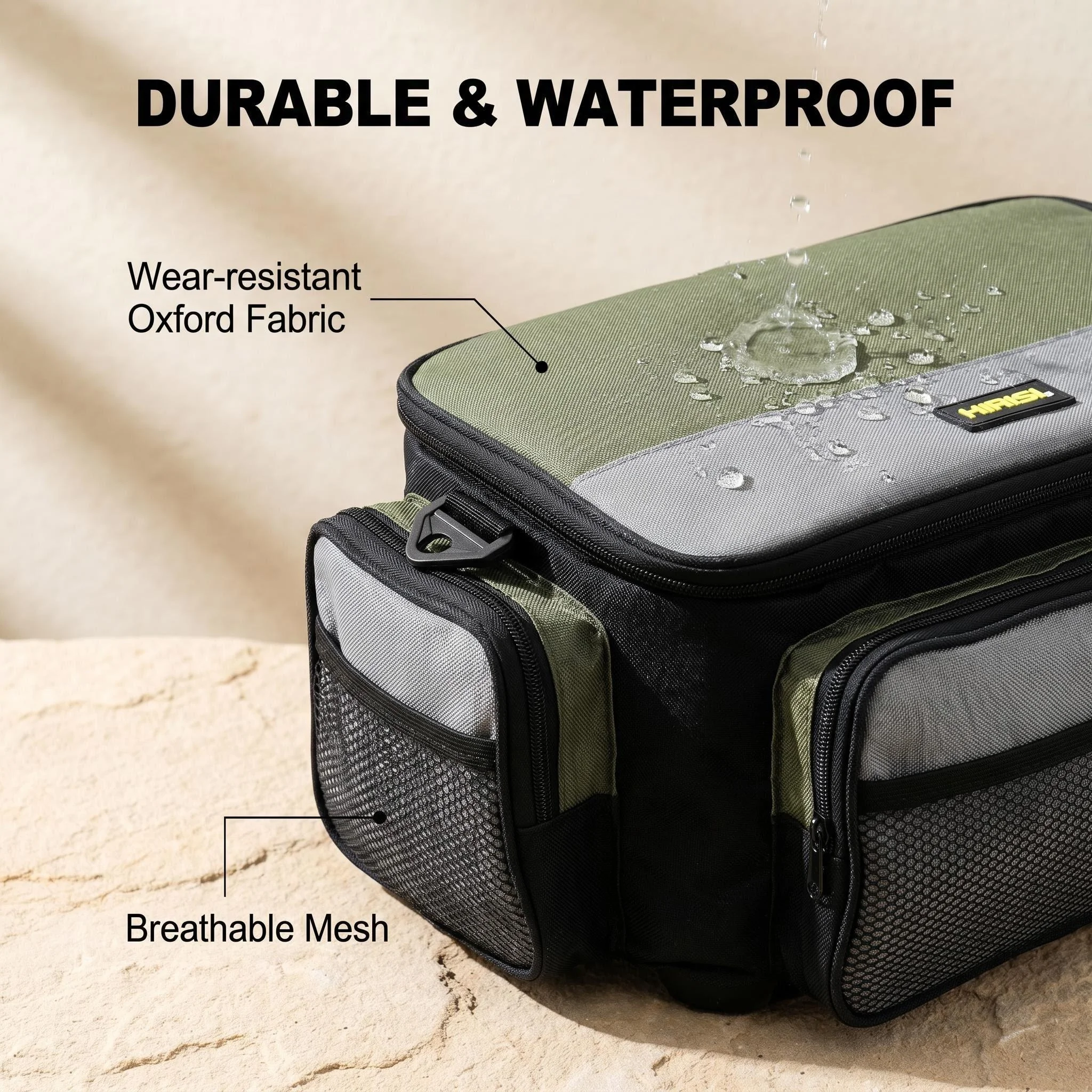 Bolsa de pesca impermeable HIRISI Oxford para carretes y accesorios - imagen 3