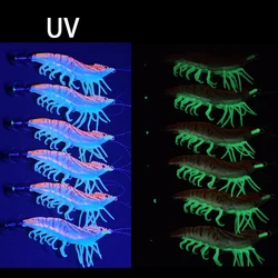 Señuelos UV luminosos para calamares y camarones con anzuelos