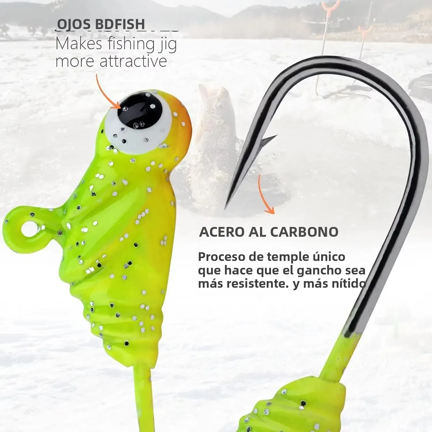 Cabezales de plantilla para pesca en hielo hundidores multicolor - imagen 5