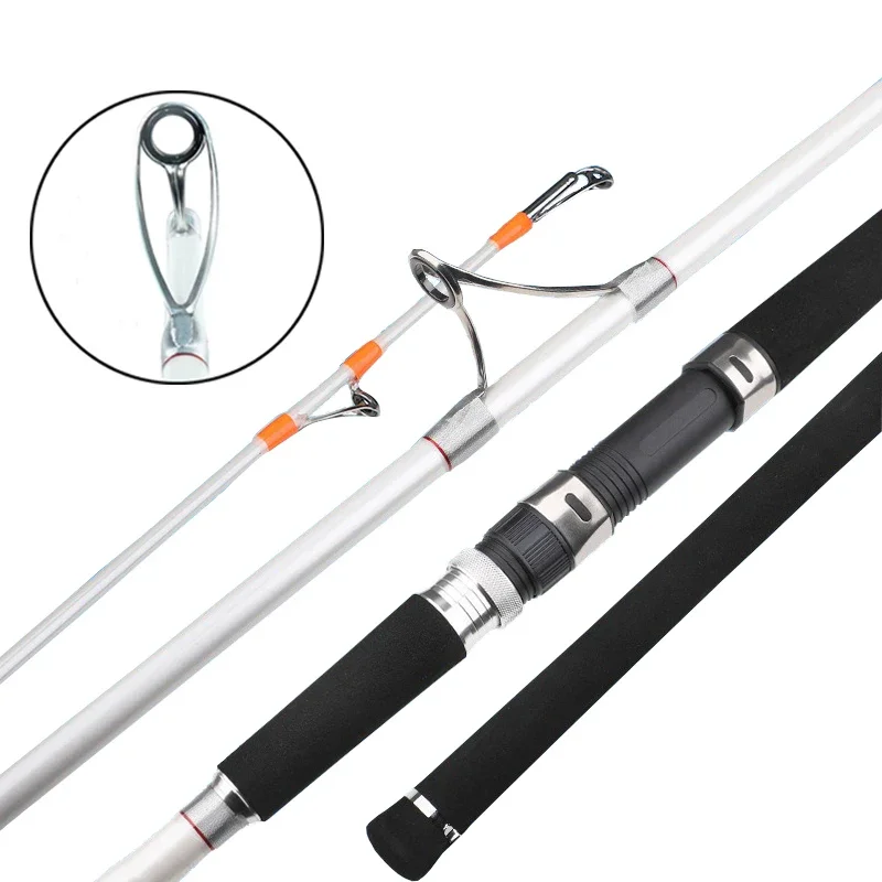 Caña portátil de carbono para spinning con señuelos resistentes