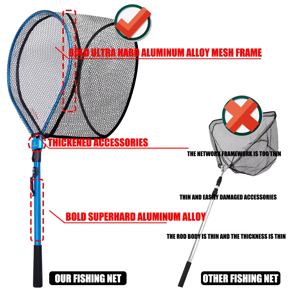 Red de aterrizaje plegable ultraligera portátil para pesca con mosca - imagen 4