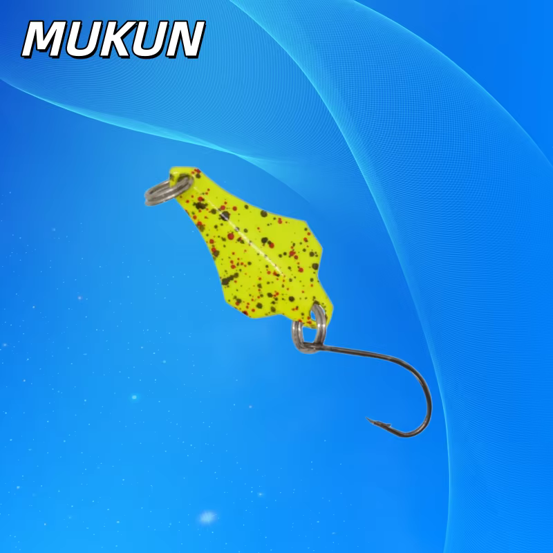 Cucharilla de pesca mini metálica con anzuelo simple para trucha