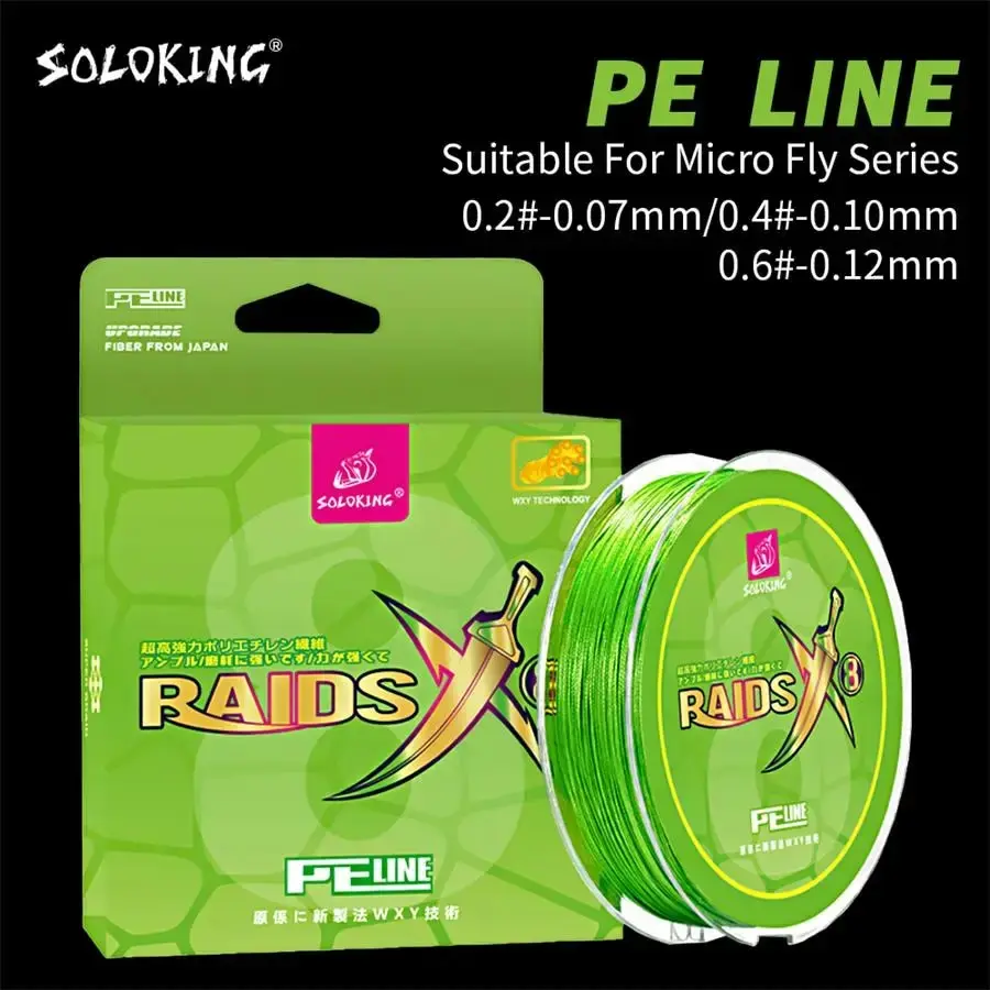 SOLOKING Trenzada Microfly Ultra fina 8 hebras PE 150M carpa trucha - imagen 2