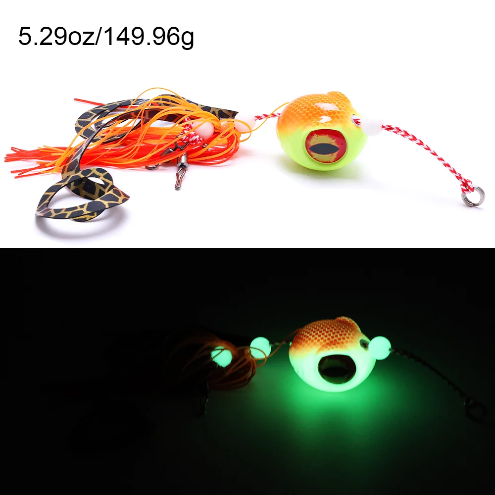 Jig de plomo de hierro luminoso para pesca en aguas profundas