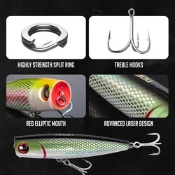 Noeby Popper flotante con ojos 3D para pesca en superficie