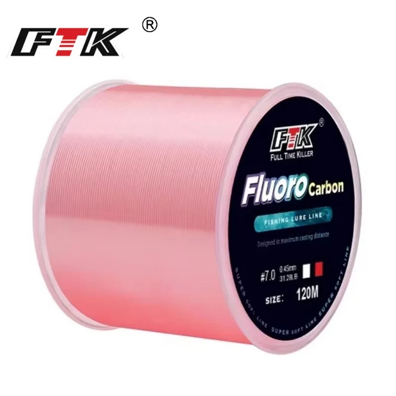 FTK 120M Sedal fluorocarbono revestido fibra carbono 0,14-0,6mm 4-34LB