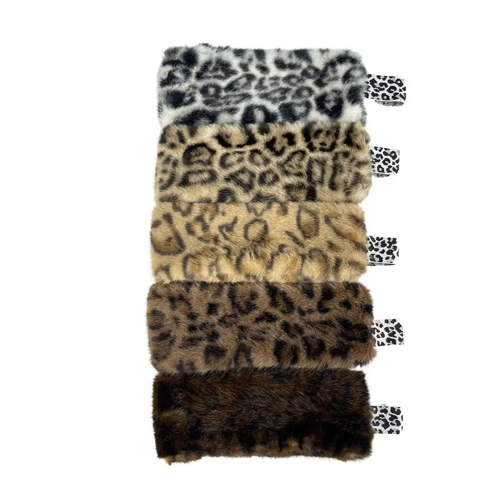 Calentador de orejas elástico piel sintética antideslizante leopardo - imagen 3