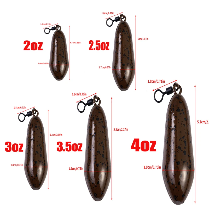Plomos Drop Shot metálicos para carpa y bagre en agua dulce o salada - imagen 3