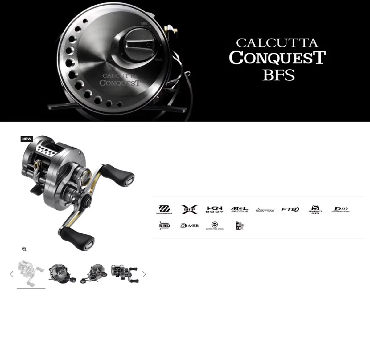 Vista lateral del Shimano CQ Calcutta Conquest BFS
