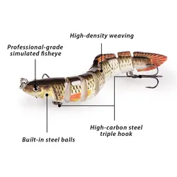 Hanlin Mini Anguila: señuelo articulado 10 cm, 10 g para lucio
