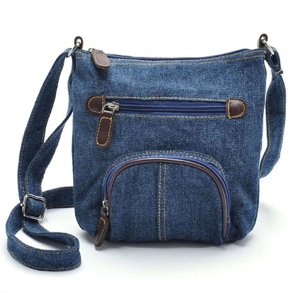 Bolso bandolera tote cruzado vaquero retro para mujer estilo casual - imagen 2