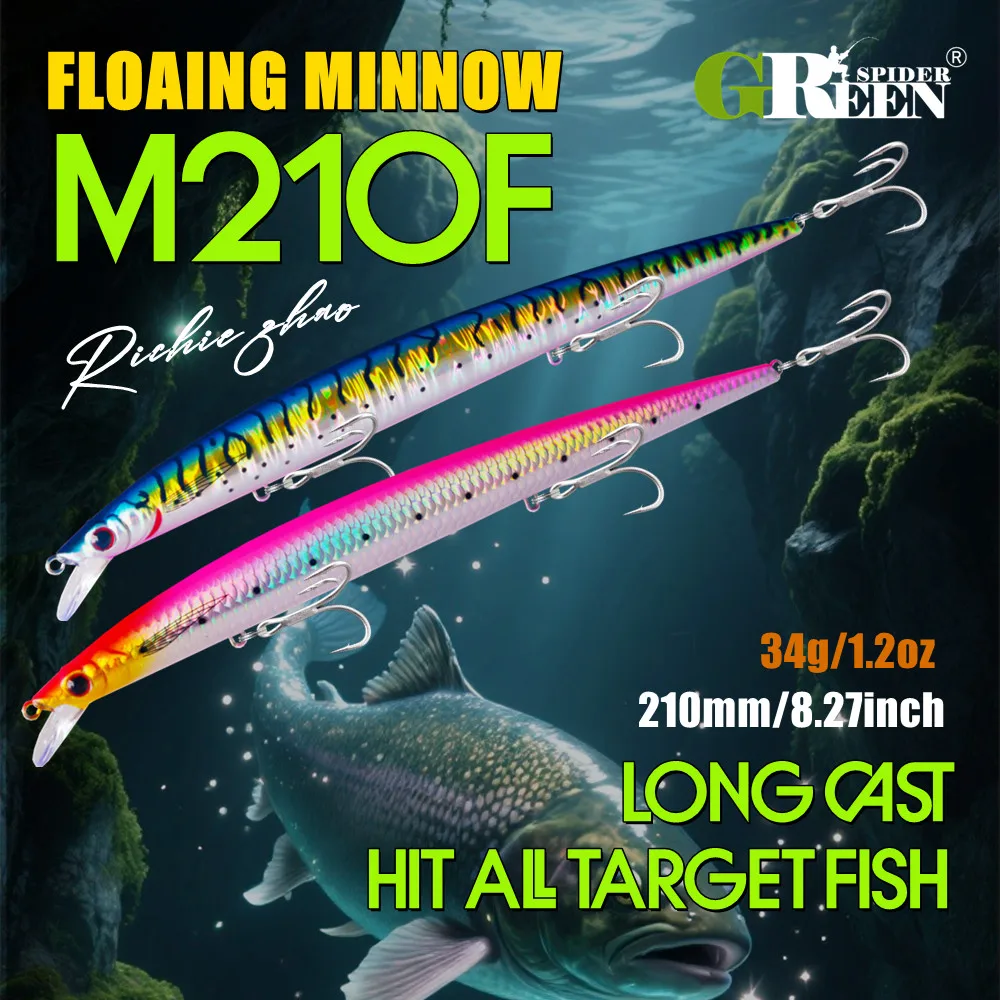 Greenspider Tide Jerkbait flotante 210mm para lubina y lucio - imagen 5