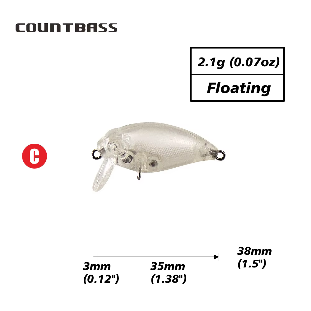 Cebo Countbass Wobbler 32-35mm blanco sin pintar - imagen 5