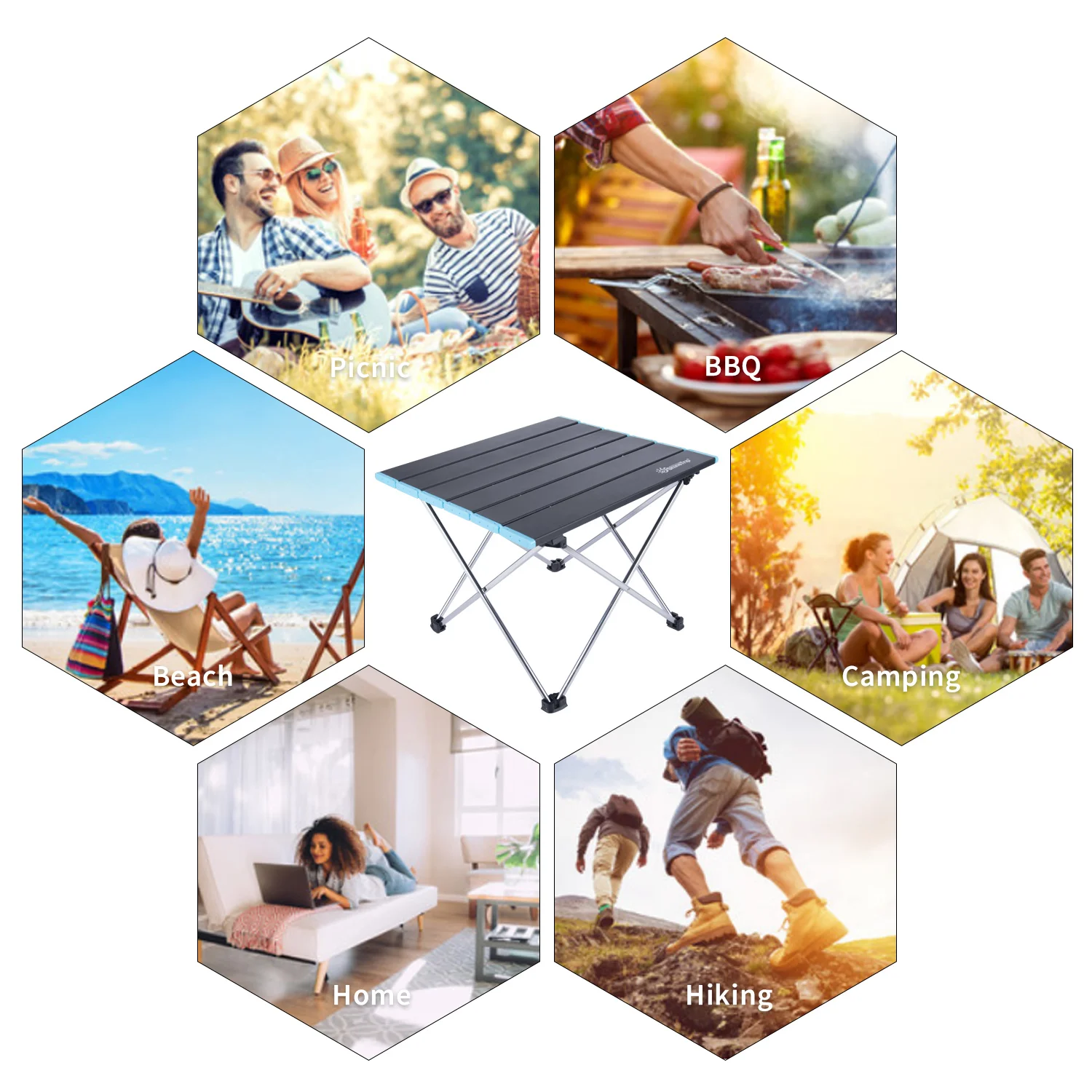 Goture mesa plegable portátil ultraligera de aluminio para camping - imagen 3