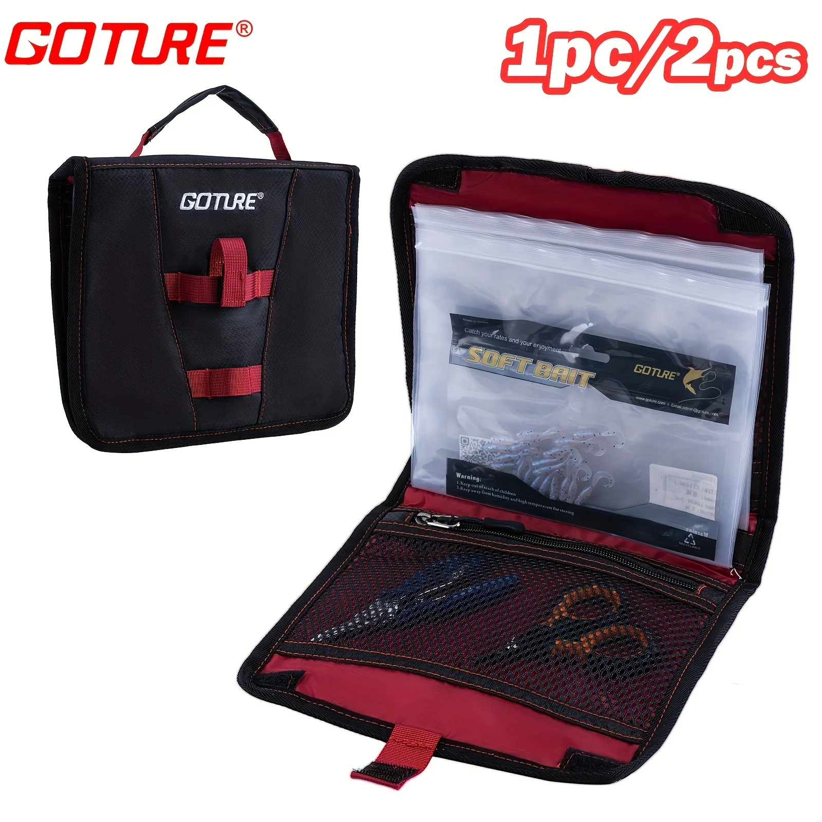 Bolsa de almacenamiento Goture Fishing con cremallera suave