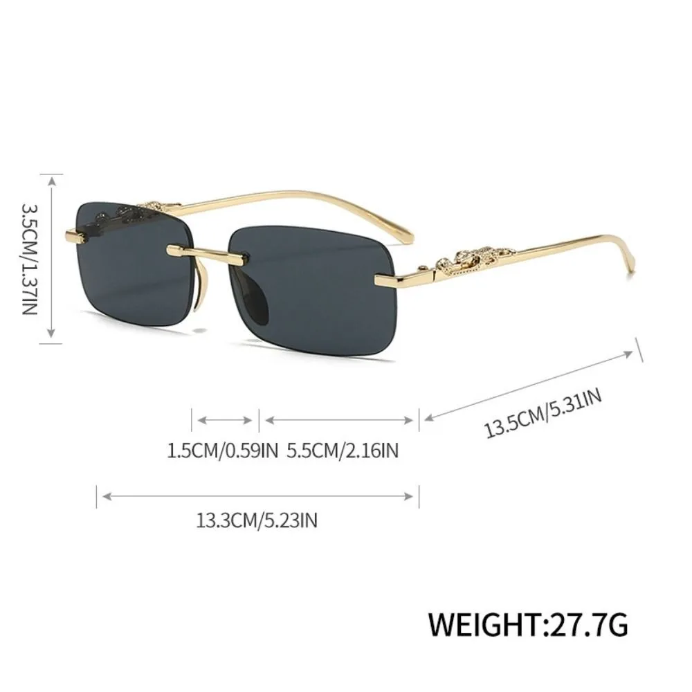 Gafas de sol UV400 cuadradas sin montura con corte de diamante - imagen 5