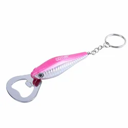 Abridor de cerveza con llavero señuelo de pesca de acero