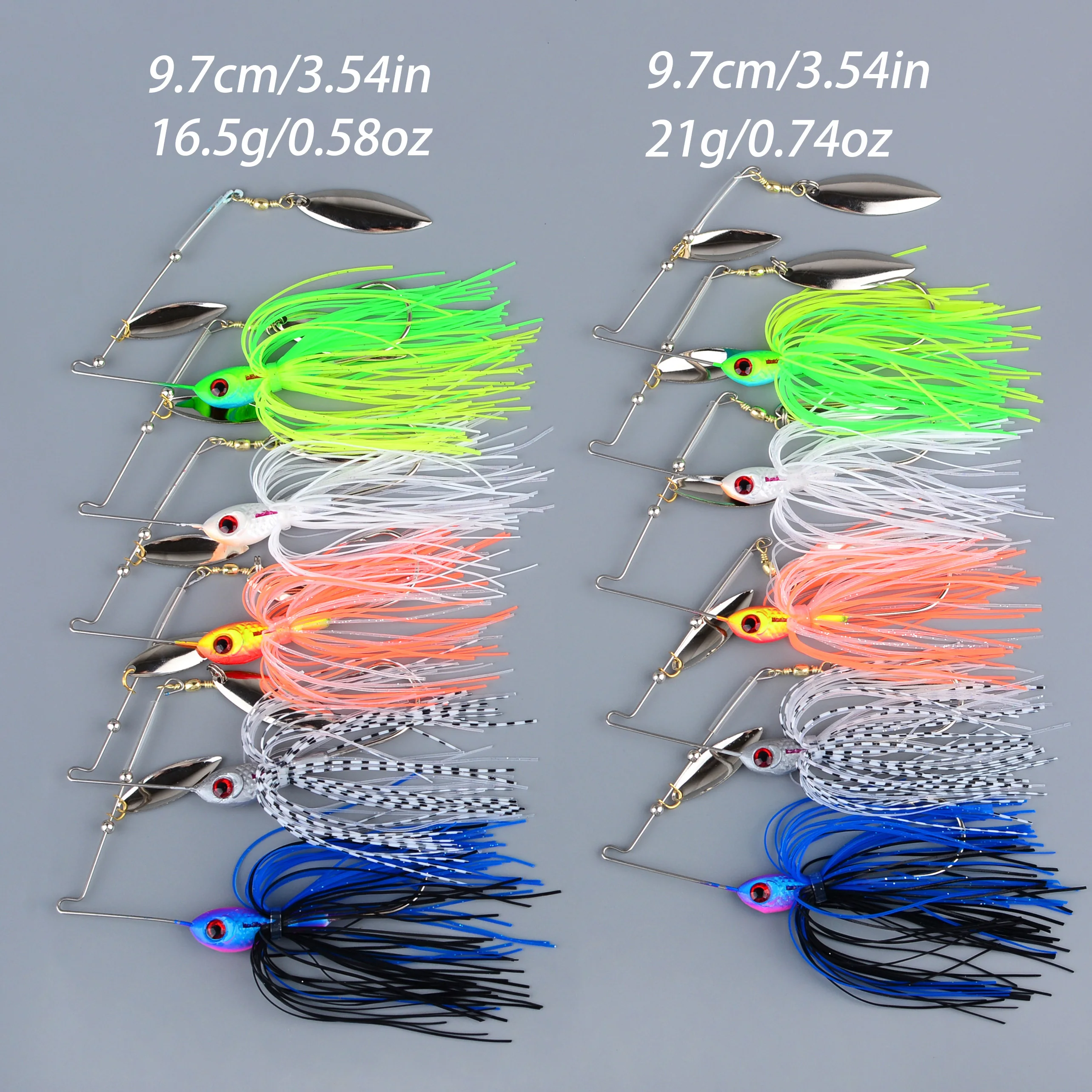 Spinnerbait grande de doble aspa para lubina – señuelo con jig - imagen 2