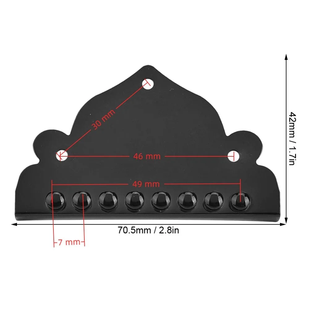 Cordal triangular negro para mandolina de 8 cuerdas