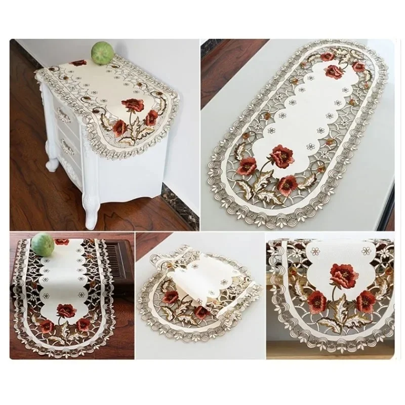 Mantel bordado calado de lujo europeo para mesa retro de té - imagen 3