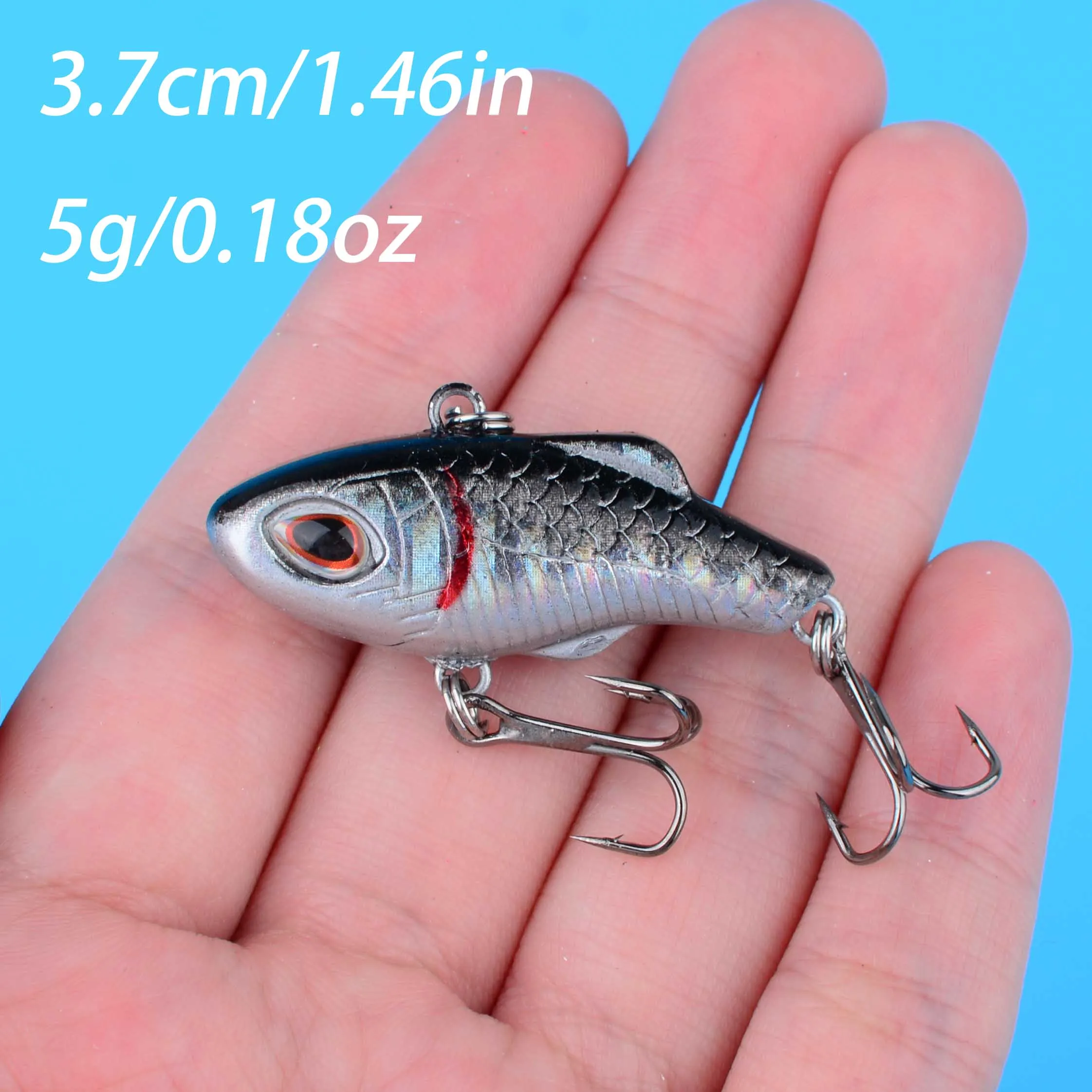 Vista lateral del mini Crankbait mostrando su perfil y paleta