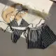 Traje de baño vintage bikini de punto a rayas para mujer - imagen 5
