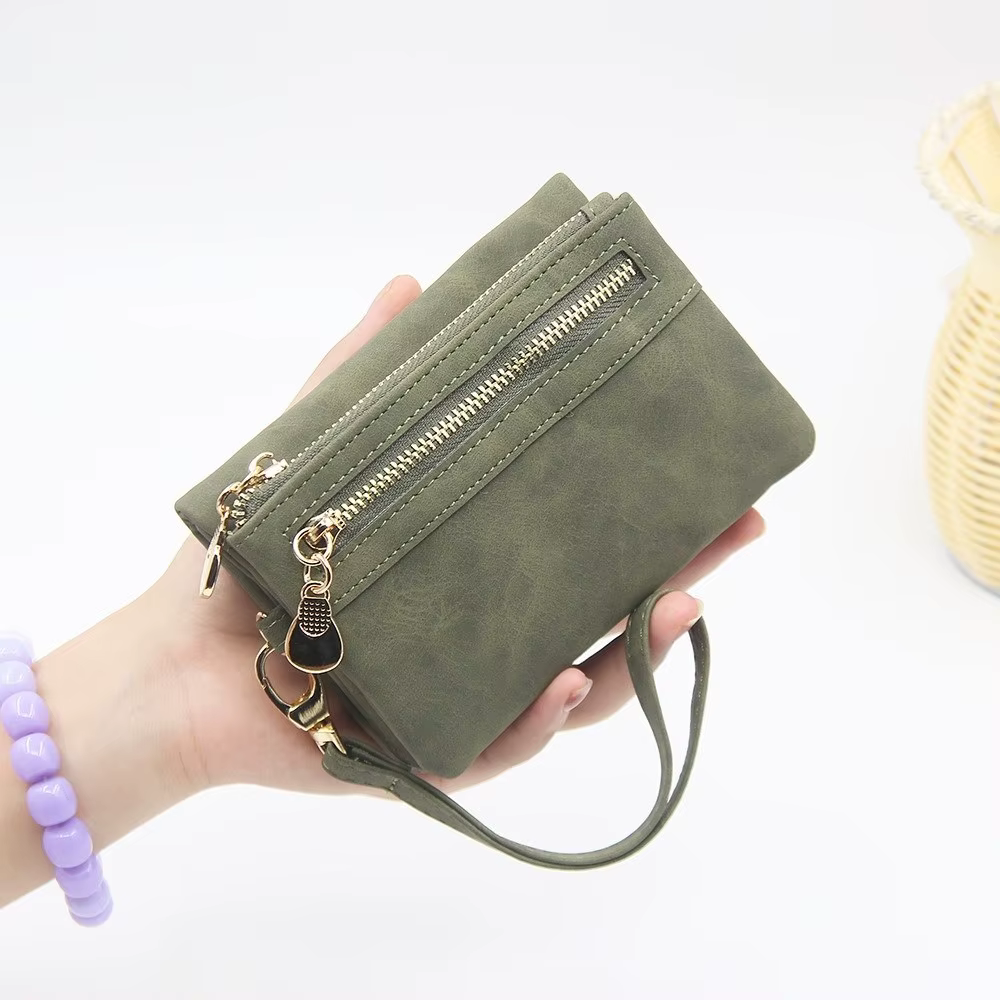 Cartera mujer piel PU plegable cremallera múltiples tarjetas - imagen 2
