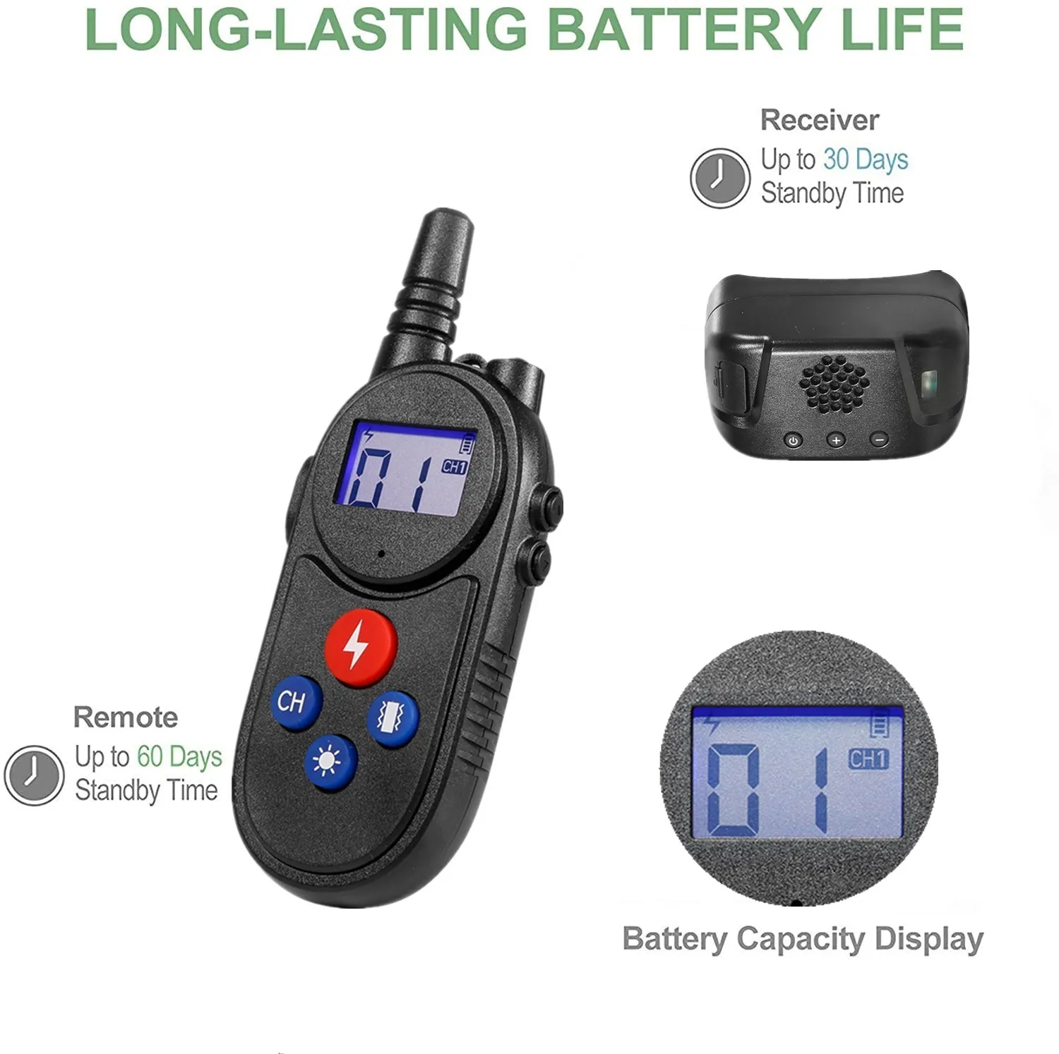 Collar de adiestramiento recargable e impermeable con walkie-talkie - imagen 3