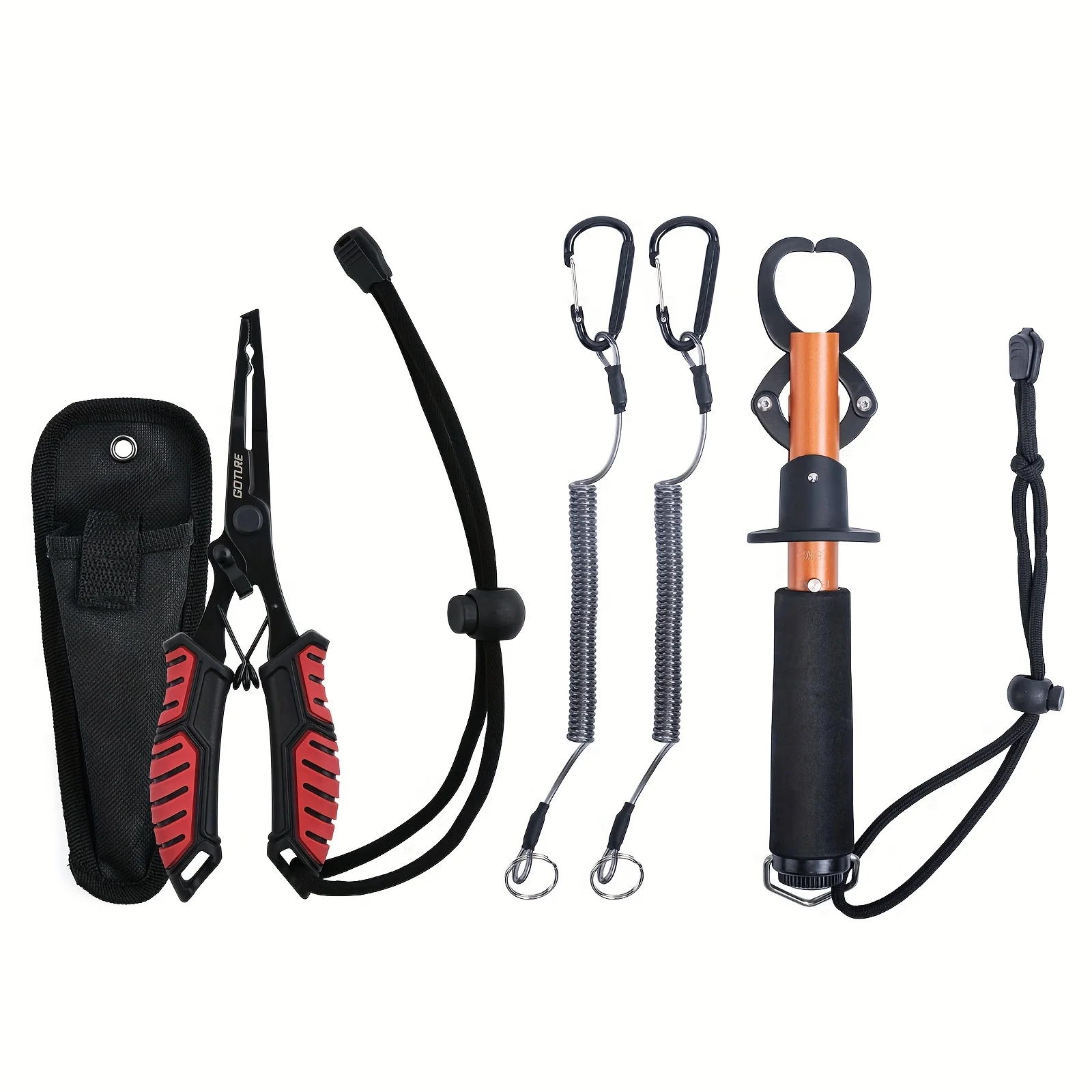 Agarre para peces con báscula y cordón de seguridad