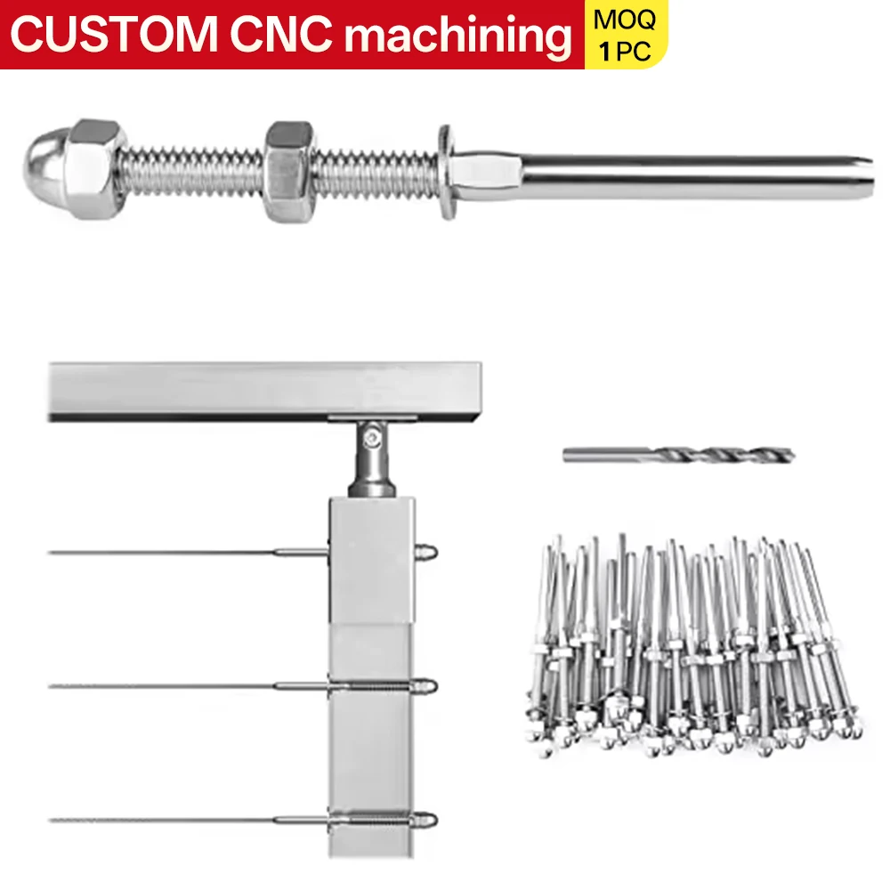 Accesorios barandillas de cable CNC en acero inox para pasamanos - imagen 4