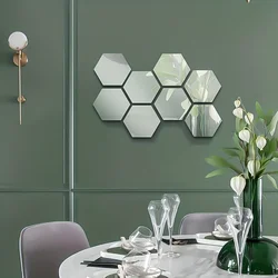 Calcomanías 3D hexagonales acrílicas – Pegatinas espejo para paredes