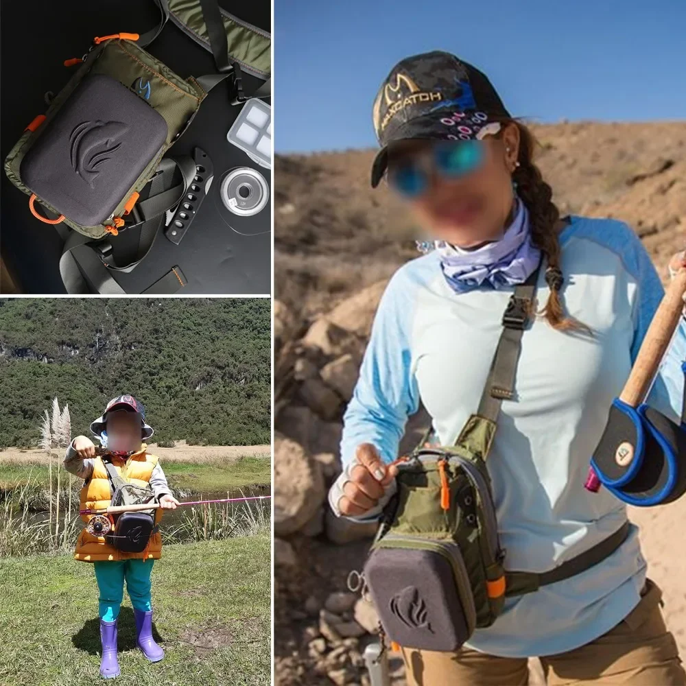 Bolsa de pecho para pesca con mosca con vista frontal