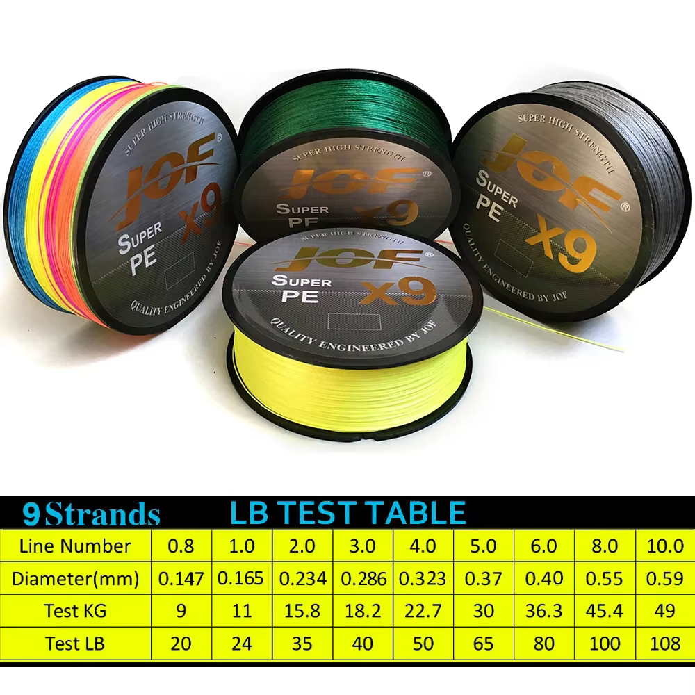 Línea trenzada X9 JOF – Multifilamento japonés 9 hebras 20-80LB - imagen 5