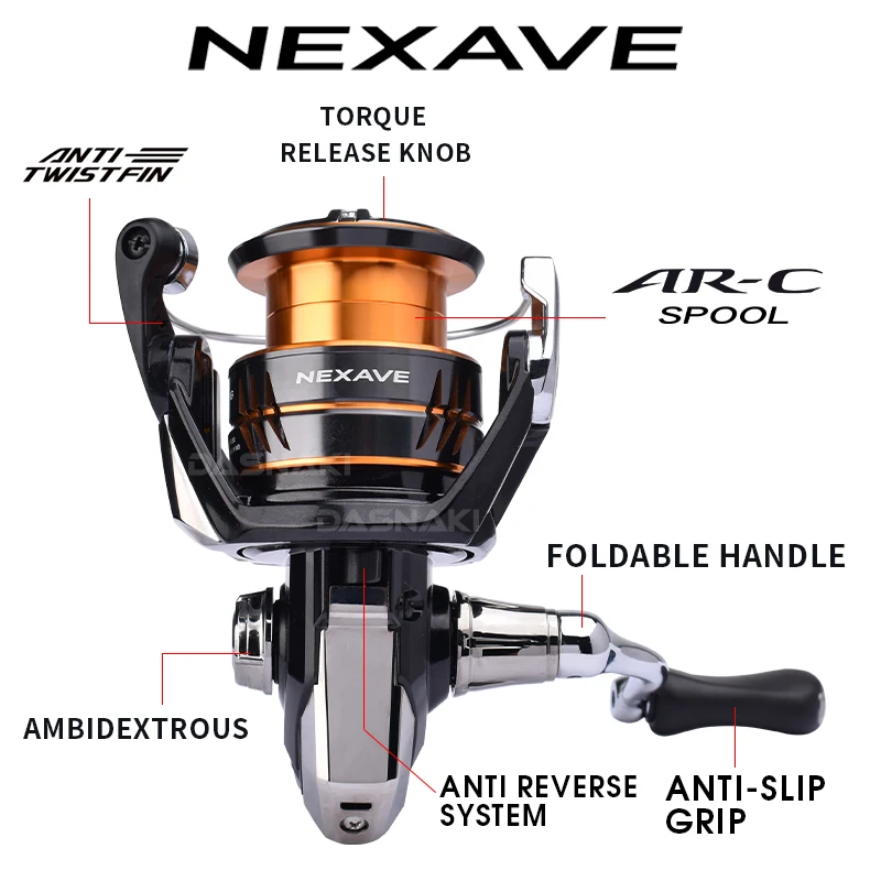Carrete Shimano Nexave Silent Drive ANTI-TWIST para agua salada - imagen 2