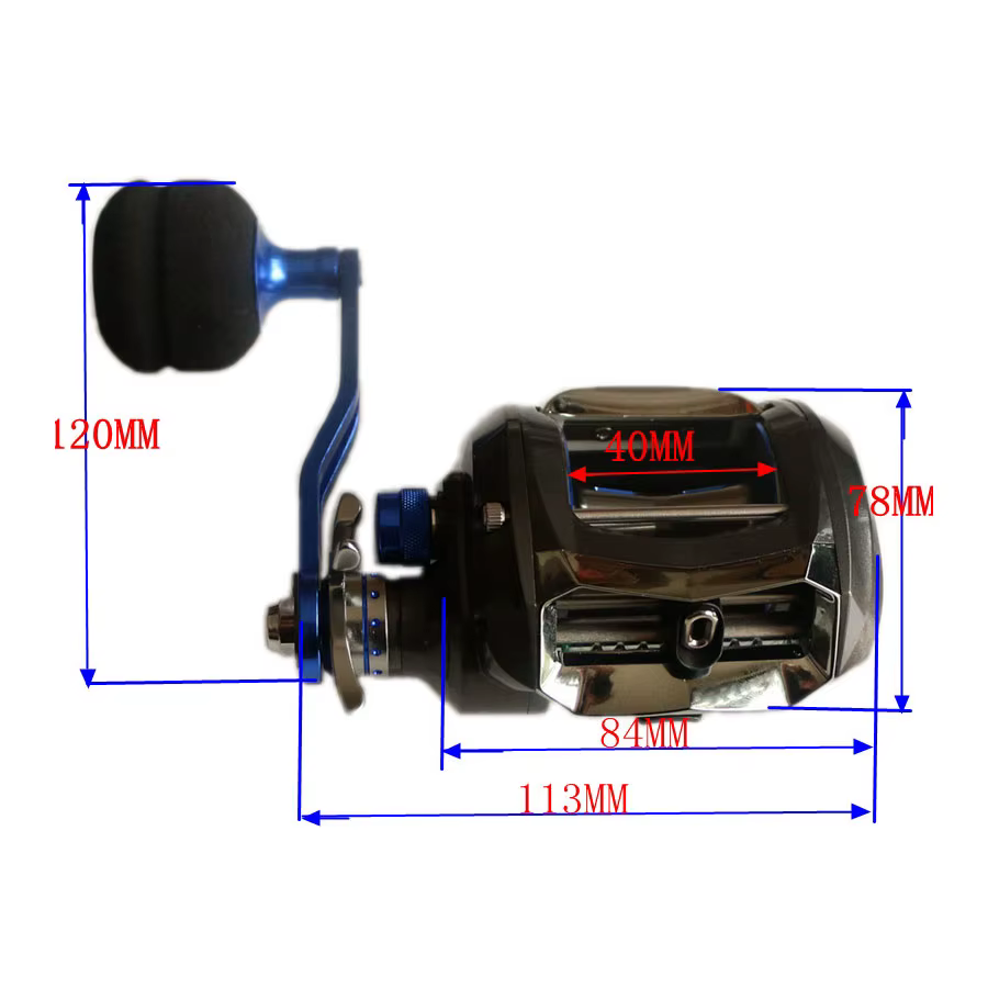TF500R/L Carrete baitcasting para pesca en mar — freno centrífugo - imagen 3