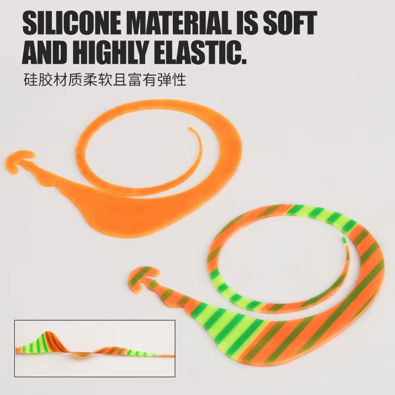 Señuelo Soft Bait TEASER HK056 Falda Silicona Multicolor con Streamer - imagen 5