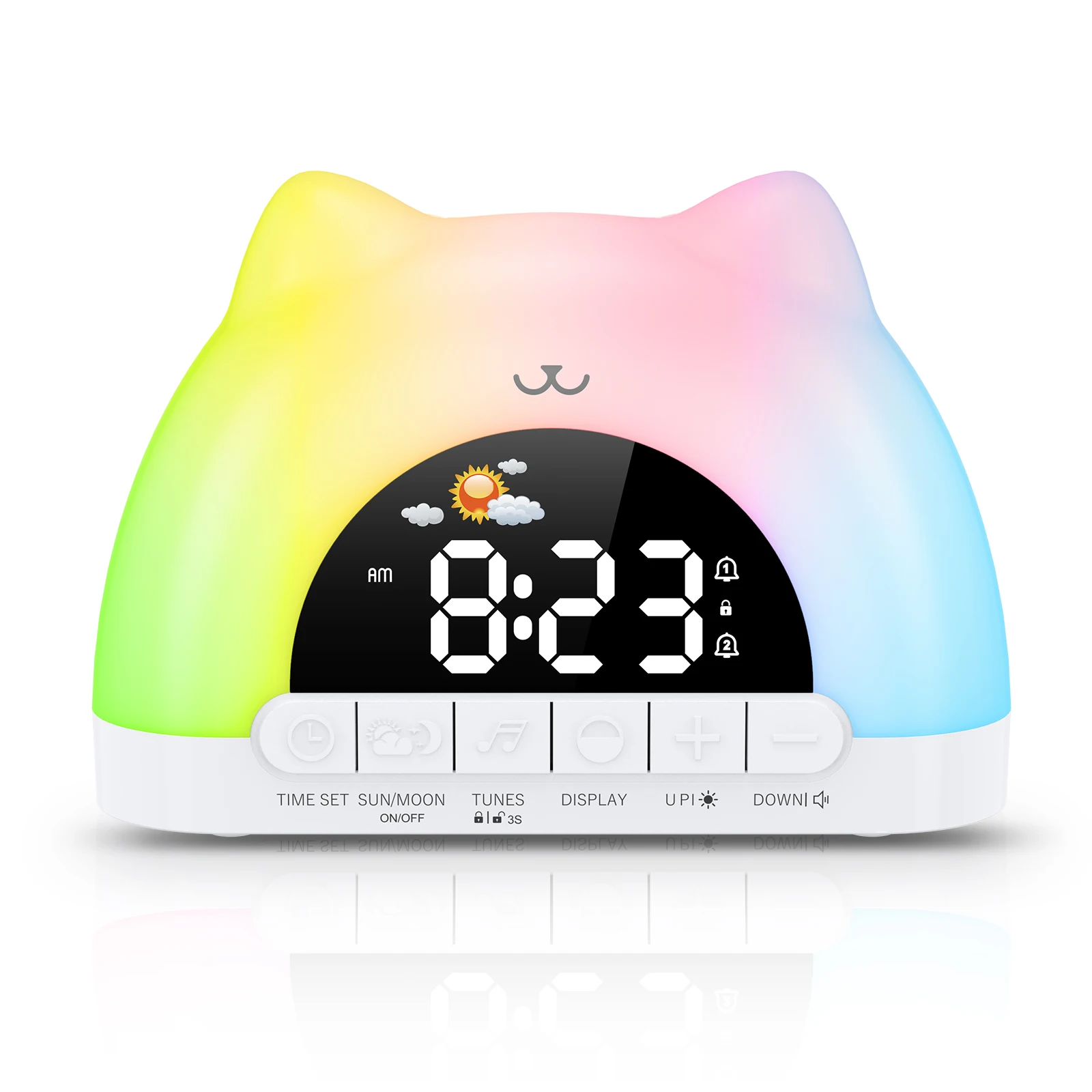 Reloj despertador ORIA infantil con luz nocturna 11 colores y bloqueo - imagen 3