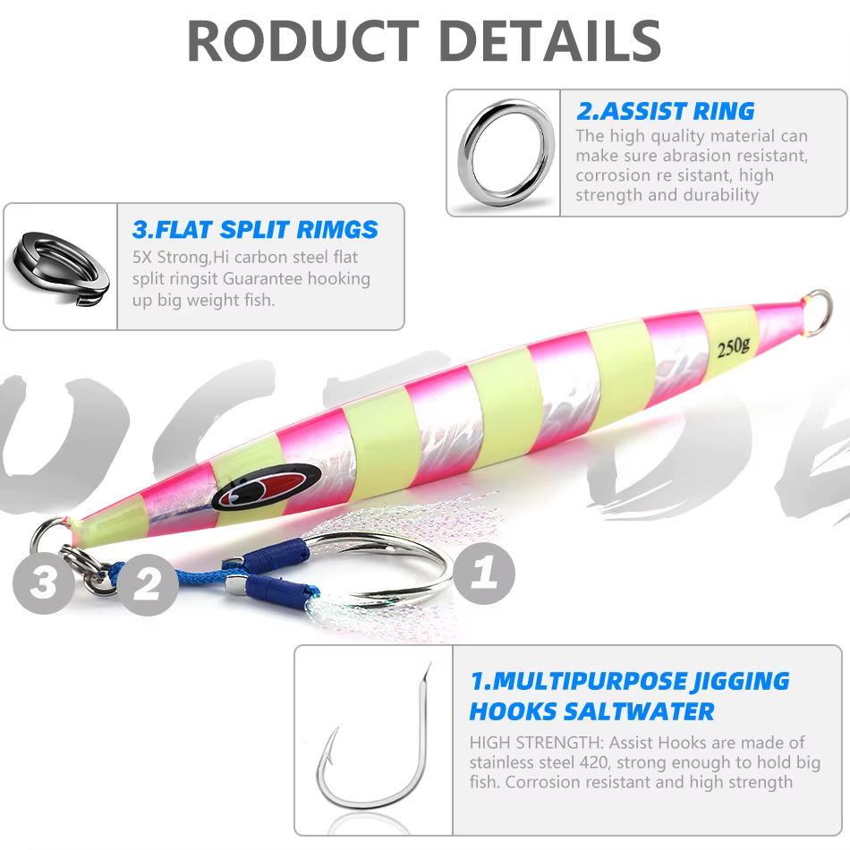 MOOCKZZ Slow Jig – Señuelo metal pesado para jigging 120-400g - imagen 3