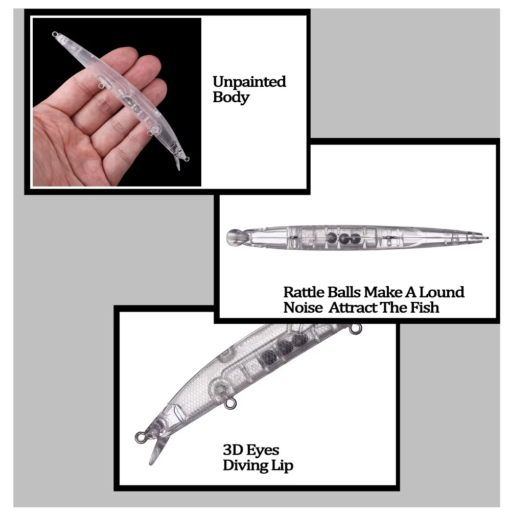 Chan's Huang Minnow Flotante 13cm – Vinilo blanco sonajero - imagen 4