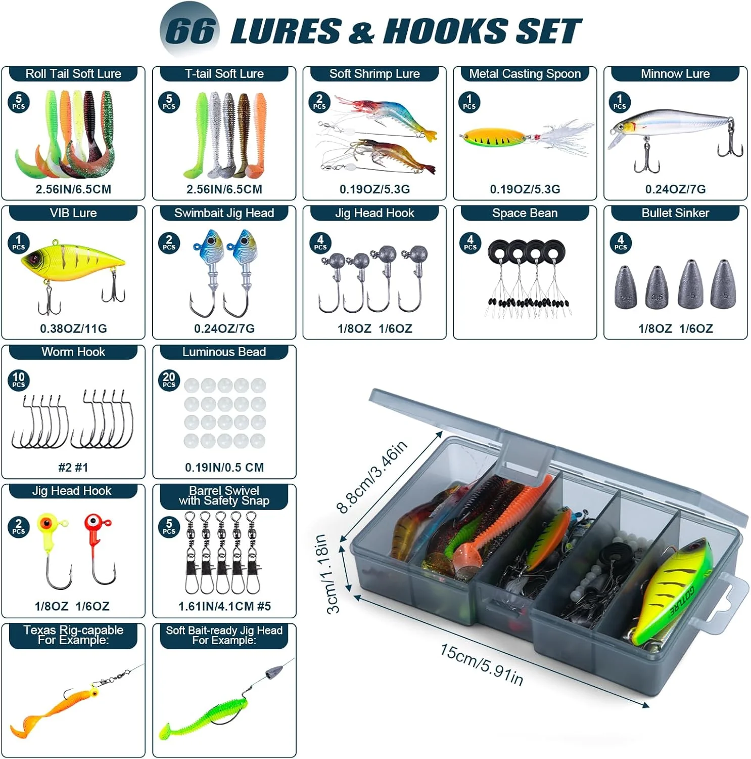 Bolsa de transporte impermeable con el kit de pesca completo