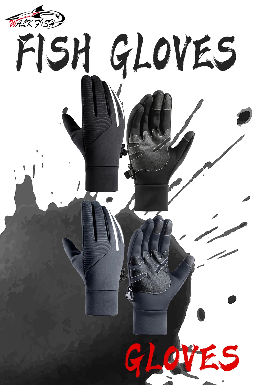 Guantes de pesca WALK FISH en uso