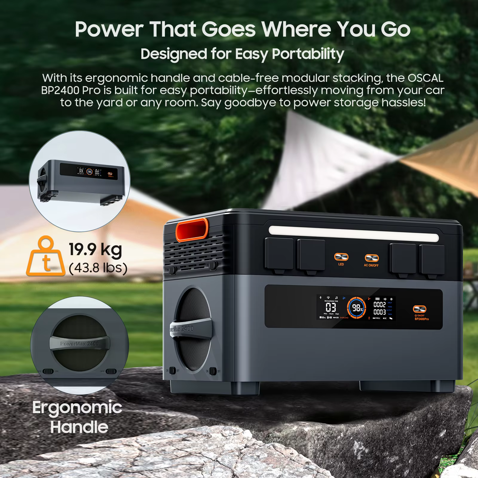 Oscal PowerMax 2400 Pro+ – Estación de Energía Portátil 4800W y 4032Wh - imagen 5