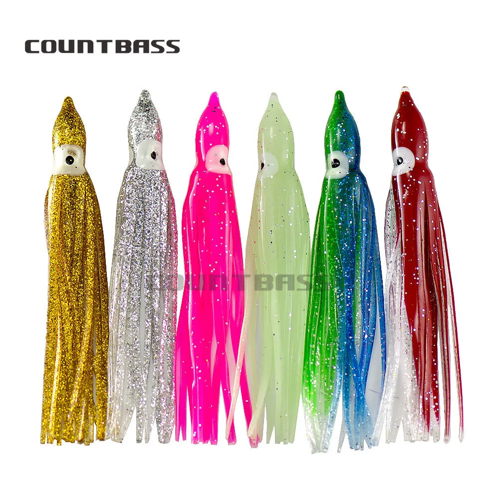 Faldas de calamar para trolling - 6-16 cm, pulpo blando Hoochie - imagen 2