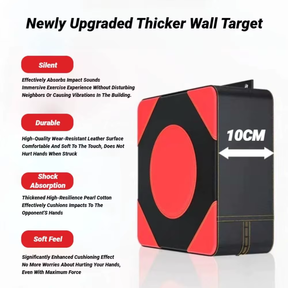 Almohadilla de boxeo de pared ajustable de cuero, sin taladro - imagen 3